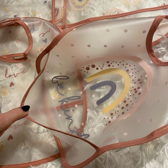 Chickpea Rainbow Plastic Bibs with Pockets (4) - Picture 3 of 4